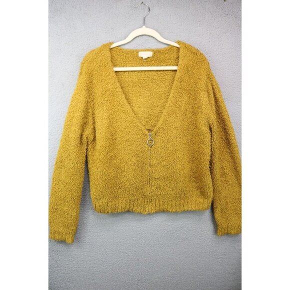 Altar'd State V-Neck Oversized Long Sleeve Sweater-Size Large-Zip Front - Picture 1 of 7